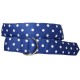 Ladies D-Ring Belt - Blue with White Dots