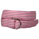 Ladies D-Ring Belt - Pink and White Stripes
