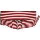 Ladies D-Ring Belt - Red & White Stripes
