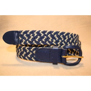 Stretch Braid - Navy/Tan Combo Belt
