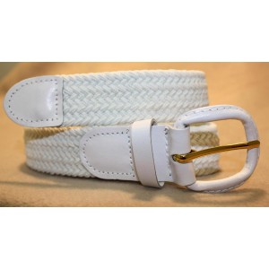 Stretch Braid - Solid White Belt