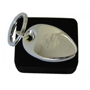 Engraved Silver Key Ring